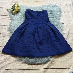 Express Cobalt Blue Textured Strapless Mini Dress sz XS